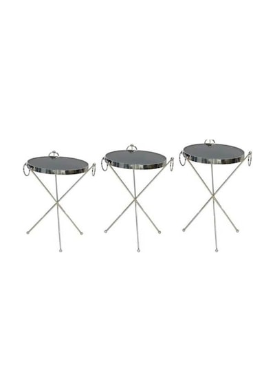 Zigon Brc Küpe Model Sehpa Metal Bakır Roza Renk X Ayak Kırılmaz Cam Tabla El Yapım