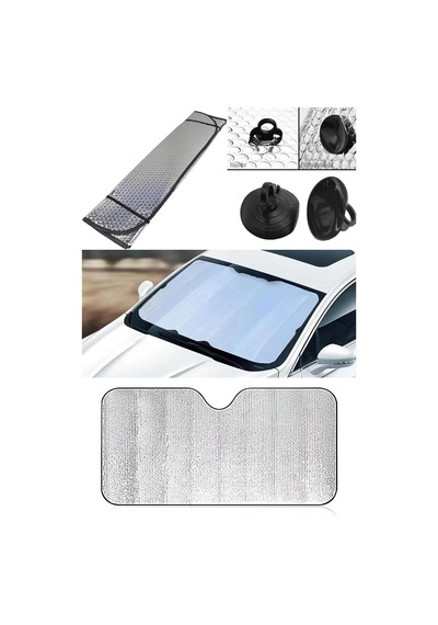 Tr Suv Ve Geniş Araba Ön Cam Güneşliği Metalize Parlak Alüminyum Baloncuklu 140 X 70 Cm Genel