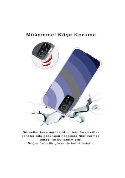 Xiaomi Redmi 9c Köşe Korumalı Antişok Kapak Renk Cümbüşü Tasarımlı Şeffaf Silikon Kılıf