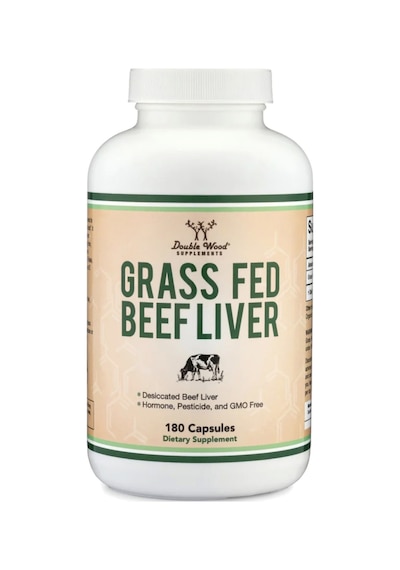 Double Wood Grass Fed Beef Liver 1000mg 180 Capsul. Usa Versi...