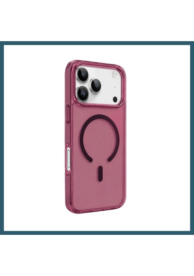 Bezos İphone 18 Pro Max Uyumlu/17 Pro Max Kılıf Pc Real Magsafe Kapak - Bordo Ob