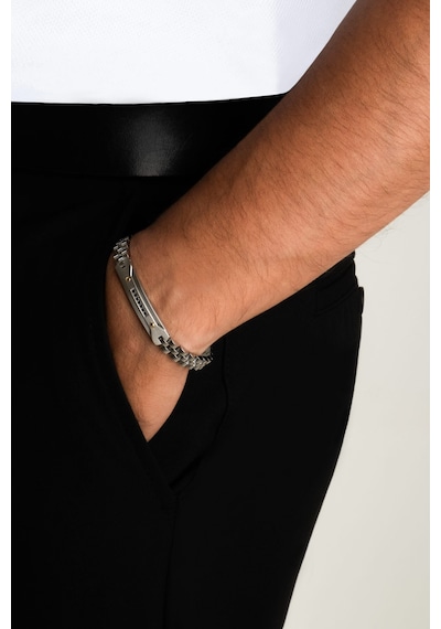 So Chic Zirkon Taş Detaylı 21 Cm Çelik Erkek Bileklik Gri 80840189