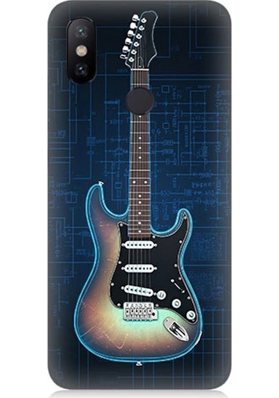 Xiaomi Mi A2 Lite Uyumlu Devre Temasında Elektrikli Gitar Desenli Silikon Kılıf Çok Renkli