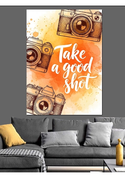Ahşap Tablo Kamera Fotoğraf Çekim Anı