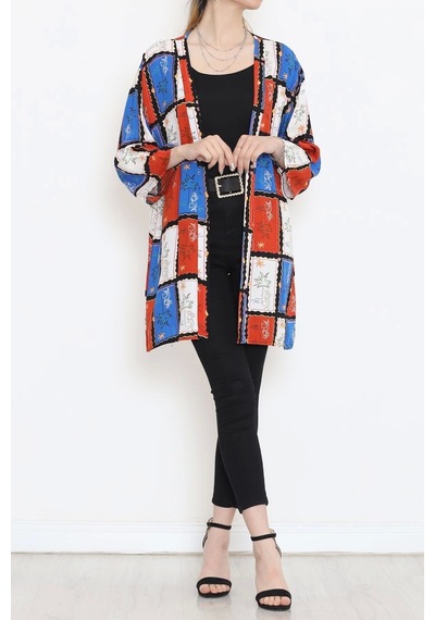 Desenli Kimono Kiremit - 1658.1095. Çok Renkli