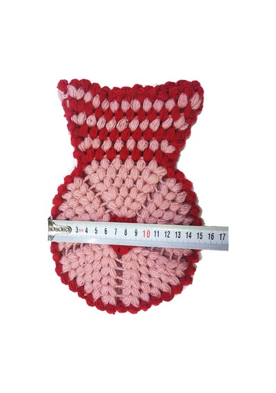 El İşi Örme Kırmızı Koyu Pembe Takım Banyo Lifi