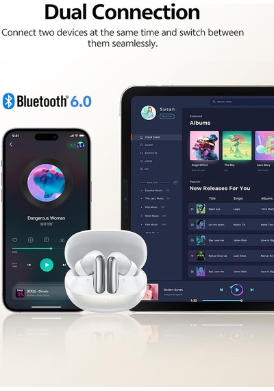 Melobuds N20 Kulak İçi Bluetooth Kulaklık Gürültü Önleyici, -50db Adaptif Gürültü Önlemeli Bluetooth Kulaklık, 6-mic Aı Net Konuşma, 40 Saat Çalma Süresi, Ipx4, Bluetooth 6.0