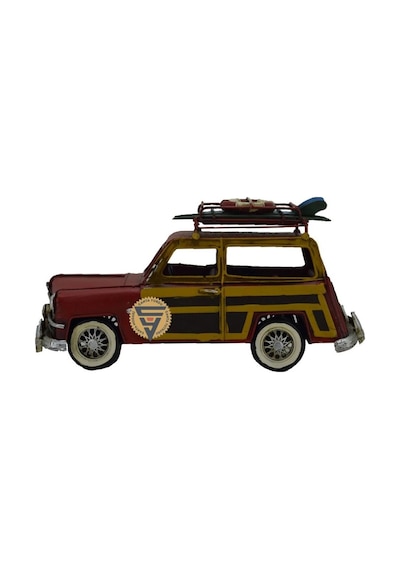 Dekoratif Nostaljik Metal Land Rover Rustik Otomobil Kırmızı