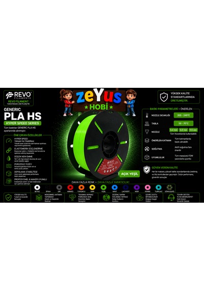 Generic Pla Hs Hyper Speed Filament Açık Yeşil 1.75 Mm 1000 Gr