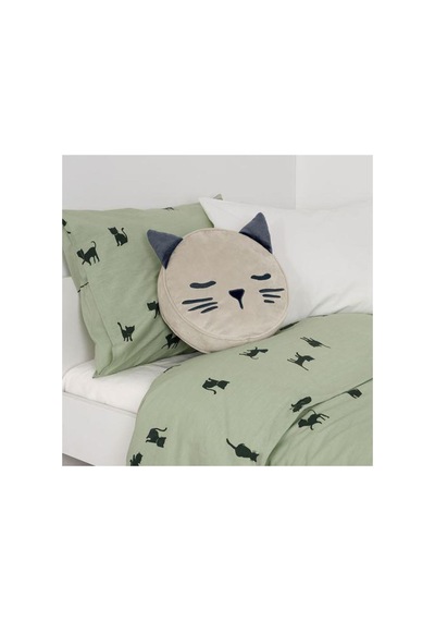 Çocuk Kırlent-yastık Kedi Figürlü 8 Cm Bej Renk Bej