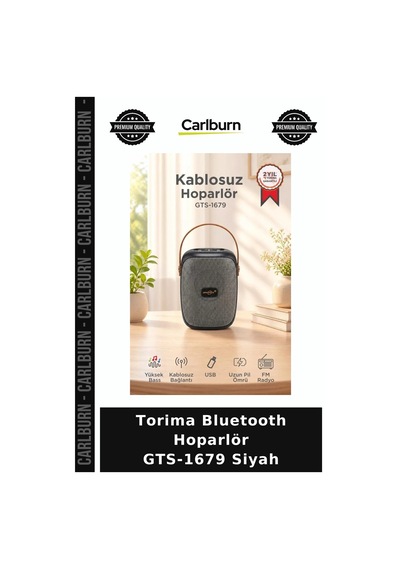 Delux Serisi Torima Bluetooth Hoparlör Gts-1679 Siyah Kablosuz Alet Akıllı Aksesuar Taşınabilir Ses