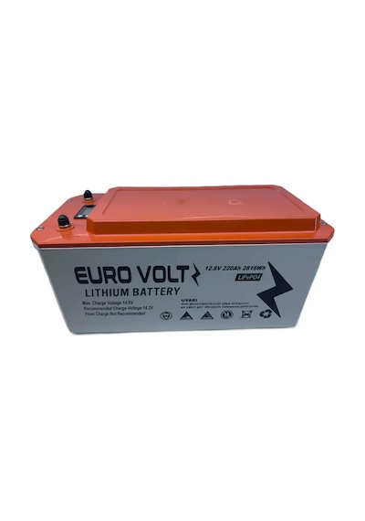 Eurovolt 12.8v 220ah Lityum Demir Fostat Lifepo4 Akü