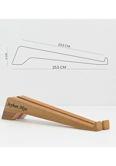 Kişiye Özel Taşınabilir Ahşap Notebook Laptop Standı Bitmeyen111080 Bk Gift