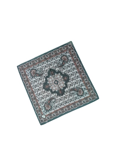 Mim Eşarp Prime Pamuk Etnik Desenli Eşarp 90x90 Cm PETROL YEŞİLİ