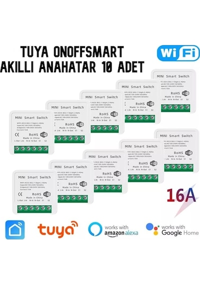 Tuya Destekli Wifi Akıllı Anahtar 10 Adet