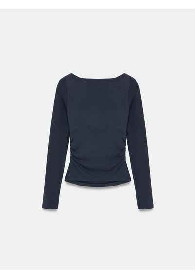 Dilvin 33270 Sıcak Tutan Kayık Yaka Bra-free Top K.lacivert