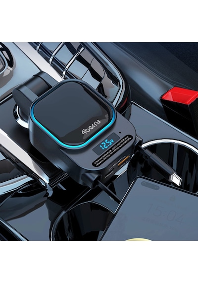 Sc07 96w Araç Şarj Cihazı Pd3.0 & Qc3.0 Hızlı Şarj, Çift Toplanabilir Kablo, Led Ekran