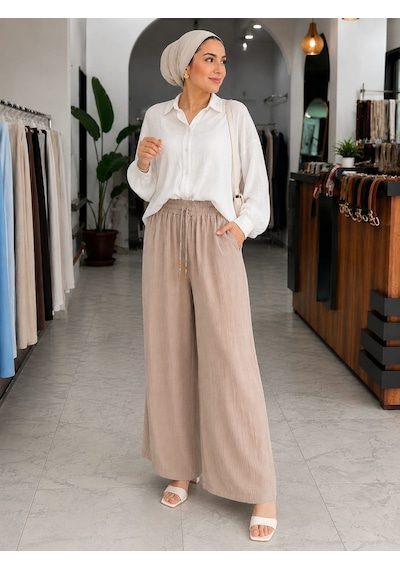 Esra Butik78 Kadın Müslin Kumaş Bol Paça Pantolon Beli Lastikli Cepli Yazlık Rahat Günlük Pantolon 36-44 Beden Pembe Esra Butik78 Kadın Müslin Kumaş Bol Paça Pantolon Beli Lastikli Cepli Yazlık Rahat Günlük Pantolon 36-44 Beden Pembe