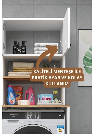 Dragon Çamaşır Makinesi Dolabı Kurutma Makinesi 3 Raflı 2 Kapaklı Banyo Dolabı - Beyaz Çam Beyaz - Çam Dragon Çamaşır Makinesi Dolabı Kurutma Makinesi 3 Raflı 2 Kapaklı Banyo Dolabı - Beyaz Çam Beyaz - Çam