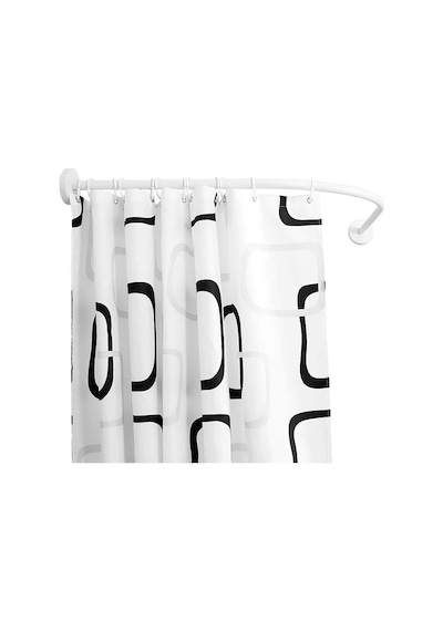 Çift Kanatlı Banyo Perdesi, Desenli Duş Perdesi, Küvet Perdesi, Halkalı 2 Adet 90x180 Cm Çok Renkli