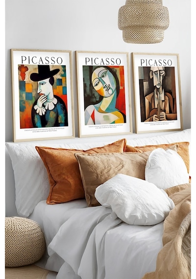 Huhuli Ahşap Çerçeveli Pablo Picasso Tablo Seti Huhu542