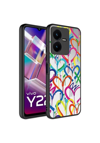 Vivo Y35 Kılıf Aynalı Desenli Kamera Korumalı Parlak Zore Mirror Kapak Kalp