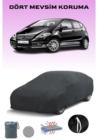 Siyah, Mercedes A-serısı W169 2004 - 2007, Araba Brandası, Oto Örtüsü, Araba Çadırı Siyah
