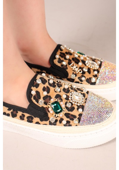 Gummi Taş Ve İncili Sneakers Multi-7949 Çok Renkli