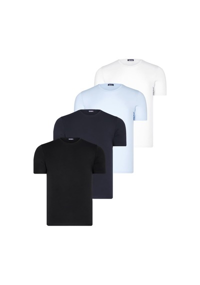Dörtlü Set T8569 Dewberry Bisiklet Yaka Erkek T-shırt-siyah-beyaz-lacivert-mavi