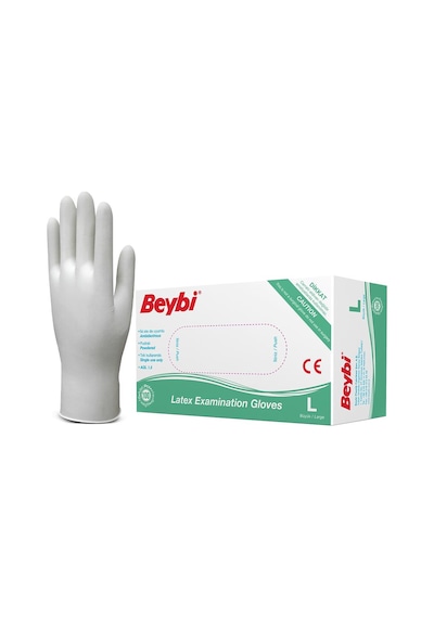 Beybi Lateks Pudralı Eldiven 100 Adet - L