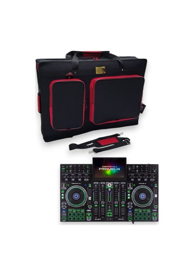 Prime 4+ Setup İçin Çanta Soft Case Kılıf. 2 Cepli Kırmızı Siyah.