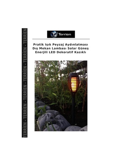 Pratik Işık Peyzaj Aydınlatması Dış Mekan Lambası Solar Güneş Enerjili Led Dekoratif Kazıklı
