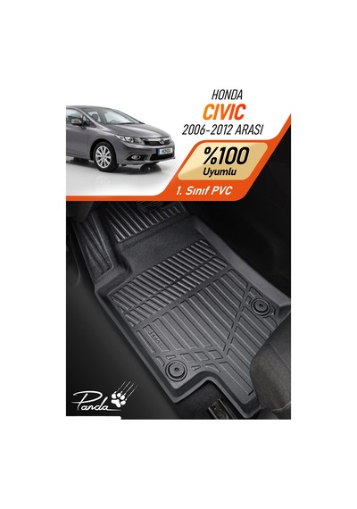 Siyah Honda Civic 2006 - 2012 Arası 4d Havuzlu Paspas Takımı