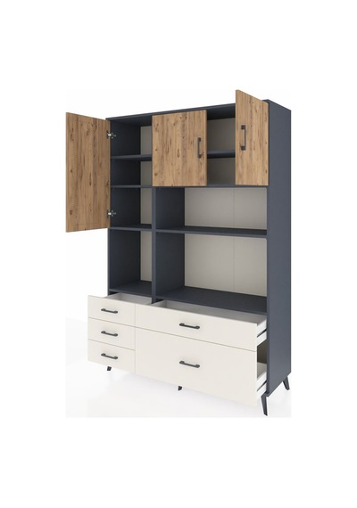 Hyperion Dolap 8 Raflı 5 Çekmeceli 3 Kapaklı 132x44x195 Antrasit-çam/aytaşı Atlas Çam/aytası Hyperion Dolap 8 Raflı 5 Çekmeceli 3 Kapaklı 132x44x195 Antrasit-çam/aytaşı Atlas Çam/aytası