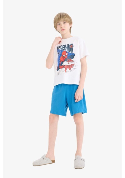 DeFacto Erkek Çocuk Marvel Spiderman Pijama Takımı Kısa Kollu Üst Şort E0343A825SMWT34 DeFacto Erkek Çocuk Marvel Spiderman Pijama Takımı Kısa Kollu Üst Şort E0343A825SMWT34