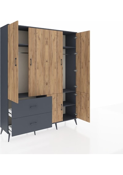 Hyperion Gardrop 5 Raflı 2 Çekmeceli 2 Askılı 176x44x221 Antrasit-çam/antrasit Çam/antrasit Hyperion Gardrop 5 Raflı 2 Çekmeceli 2 Askılı 176x44x221 Antrasit-çam/antrasit Çam/antrasit