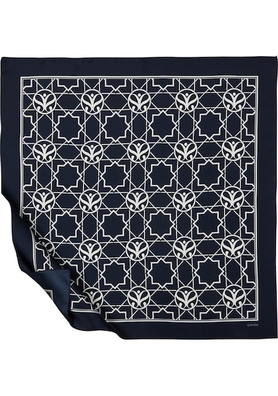 İpekevi Twill İpek Eşarp - Seljuk Monogram - Lacivert - Lacivert