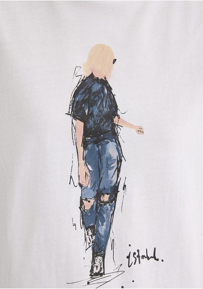 Mavi - Denim Baskılı Beyaz Istanbul Tişört 1610222-620 Beyaz