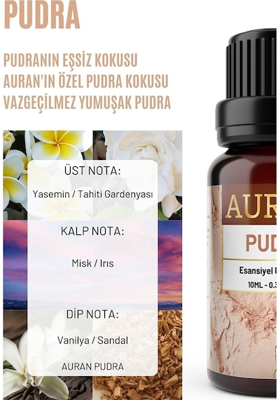 Auran Pudra Saf Esansiyel Uçucu Koku Yağı 10 ML Auran Pudra Saf Esansiyel Uçucu Koku Yağı 10 ML