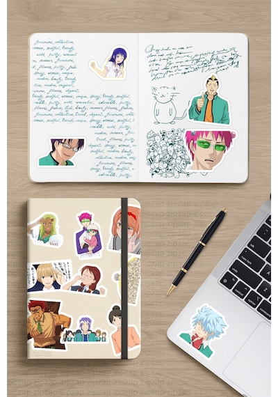Saiki Kusuo Sticker Paketi 20 Adet Çok Renkli