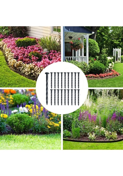 Aoipend 150'li Paket Plastik Kenar Çivisi, Spiral Naylon Peyzaj Çapa Çivileri, 20 Cm Bahçe Peyzaj Kazıkları, Çim Kaldırıcı Kenarı İçin Ot Bariyeri, Yapay Çim Siyah Sku: Smgstk3facd69adf