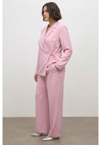 Myline Bağlama Detaylı Blazer Ceket Pembe