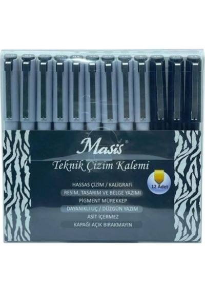 Drawing System Teknik Çizim Kalemi 12'li Tam Set Kaligrafi,çizim,tasarım Seti