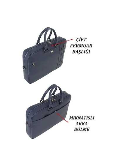 Case Club 2208-5 Laptop Evrak Çantası Büyük Boy 17.3 İnç El Omuz Çantası Lacivert