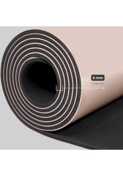 Rebuwo Hizalamalı 5mm Kaydırmaz Doğal Kauçuk Yoga Matı Pilates Matı Pembe
