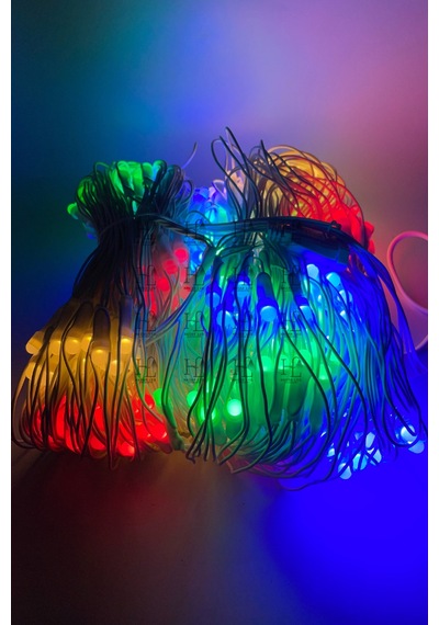 Ağ Led Işık 3x3 File Ağ Perde Led Işık Rgb Animasyonlu Eklemeli Örümcek Ağı Işığı Yılbaşı Süsü RGB