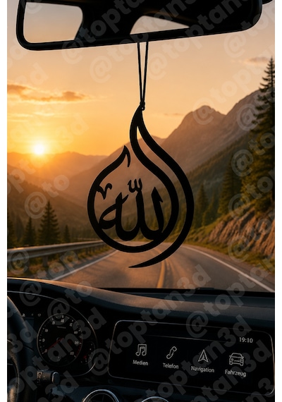 Allah Ayna Süsü, Araba Süsü, Allah Yazılı Dikiz Aynası Süsü - Eşe, Dosta, Sevgiliye Araba Hediyesi