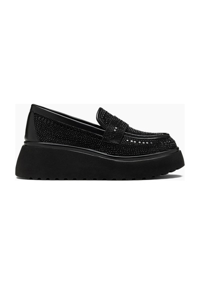 Acacia Siyah Taş Detaylı Kadın Loafer Ayakkabı