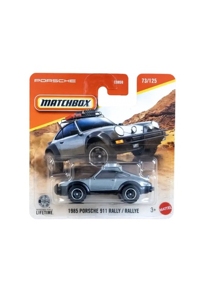 Matchbox 1985 Porsche 911 Rally Metalik Gri 1/64 Diecast Model Araba Çok Renkli