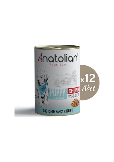 Anatolian Premium Kuzulu Parça Etli Yavru Köpek Konservesi 400 gr x 12 Adet